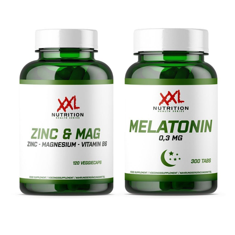 XXL Nutrition Malta's Melatonin and Zinc & Magnesium supplements, designed to support sleep and overall health efficiently.