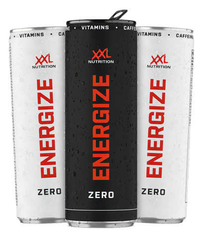 XXL Nutrition Malta's Energize! Sugar Free Energy Drink in both Regular and White citrus flavors.
