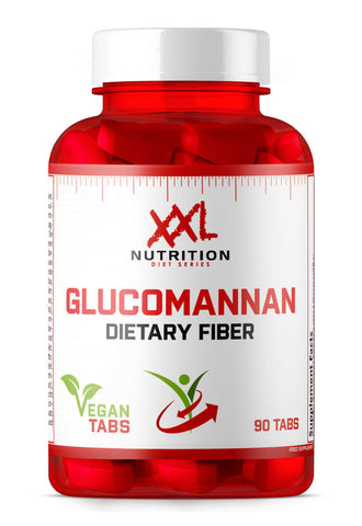 XXL Nutrition Malta’s Glucomannan tablets, vegetarian-friendly, scientifically proven to aid weight loss and stabilize blood sugar.