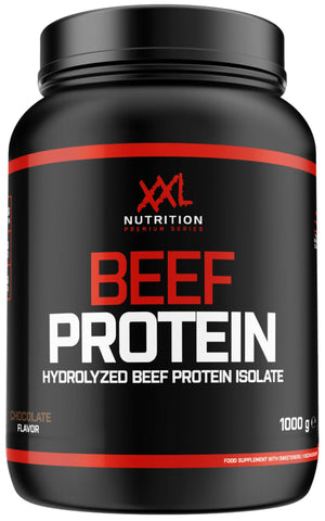 Container of Beef Protein powder in Chocolate flavor, ideal for high-quality protein intake in Malta.