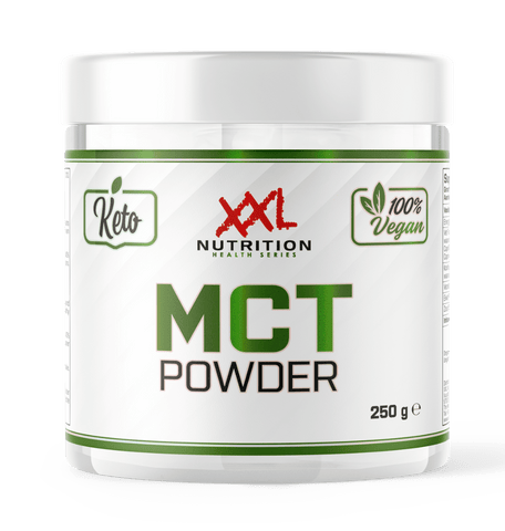 XXL Nutrition Malta's Vegan MCT Powder, ideal for supporting ketosis in a vegan diet, sourced from pure coconut fatty acids.