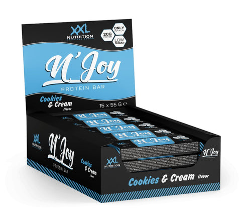 N'Joy Protein Bar 15 Pack (Also in Vegan) - Cookies & Cream - XXL Nutrition Malta