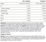 Vegalicious Protein Bar - Nutrition List