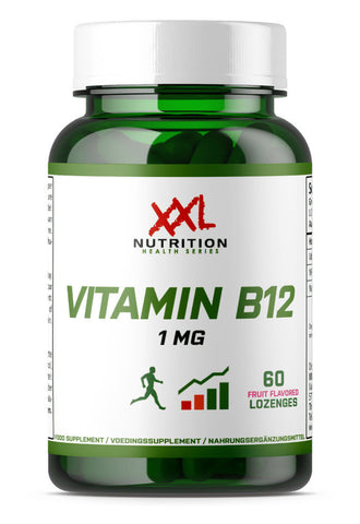 Fruit-flavored Vitamin B12 lozenges from XXL Nutrition Malta, designed to support energy, immunity, and nervous system health.